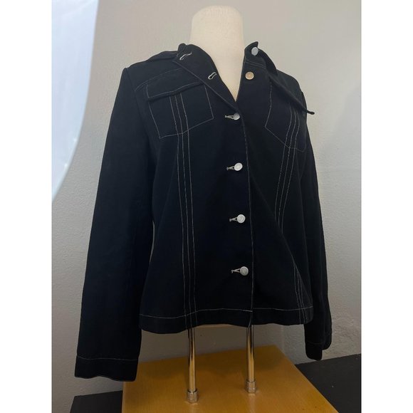 4U Spiegel Black Jean Jacket Small Polyester - Picture 2 of 5